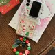 Luken Ins 可愛聖誕快樂禮物 pc 硬水晶快樂動物手機殼適用於 oppo find n2 n3 flip 5G