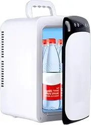 10L Mini Fridge for Bedroom, Car, Office Desk & College Dorm Room 12V Portable Cooler & Warmer for Food, Drinks, Skincare, Beauty, Makeup & Cosmetics 220V Small Refrigerator