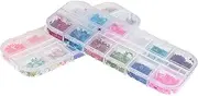 Healeved 2 Packs Nail Glitter DIY Kits Butterfly Nail Sequins Manicure Supplies Rhinestones