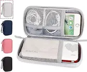 Electronic Accessories Bag, Universal Cable Cord Holder OrganizerElectronic Case, Waterproof Portable Cable Organizer Bag, USB Flash Drives Bag, Cable case Bag, Single Layer - Gray, Large