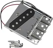 rockible Guitar Bridge Pickup Electric Guitar Plate Hardtail Short Bridge 3 Saddles for Supply Part