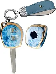 HIBEYO for Suzuki Key Fob Cover TPU Smart 2 Button Key Case for Suzuki Swift SX4 Liana Alto Vitara JIMNY for Opel Agila B for Nissan Pixo Accessories with Keychain-Blue