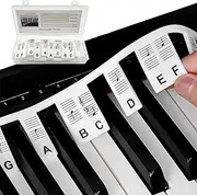 88 Key Full-size Removable Piano Notes Detachable Piano Keyboard Note Guide Silicone Washable Reusable,Notes Label for Beginners and Kids