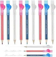 12-Piece Sewing Fabric Pencil Set With Brush - Tailor Chalk for Marking and Tracing - Fabric Chalk Tools