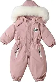[Generic] Boys and Girls One Piece Snowsuits Overalls Ski Suits Cute Winter Warm Waterproof Coats Jumpsuits for Baby Toddler