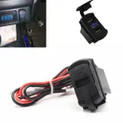 Blue LCD Dual USB Car Marine Boat Jack Power Socket Charger Voltmeter Adapter