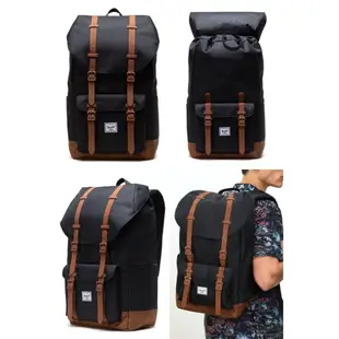 Herschel Little America 大型 黑色 磁扣 橡膠帶 筆電夾層 大容量 帆布 背包 後背包 現貨