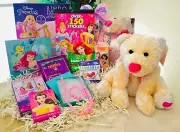 Get Well or Birthday Gift Basket Girls Kids Disney Princess Teddy Bear Plush