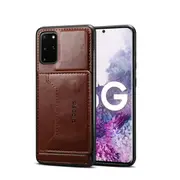 For Samsung Galaxy S20+ Plus Case, PU Leather Wild Horse Cover, Brown