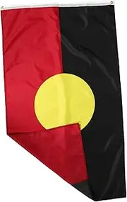 BRIGHTFUFU Indigenous Flag Australia Yard Decor 90x150cm Polyester Outdoor Flag Weatherproof Copper Cultural Display