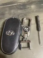Faux Leather Car Remote Key Fob Case Cover And Keychain