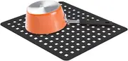 InterDesign Euro Kitchen Sink Protector Mat, Regular, Black 11in x 12.5in (28cm x 31.8cm)
