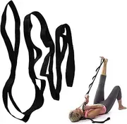 Yoga Stretching Strap, 196 x 2.5 cm Stretch Band with 10 Loops, Yoga Stretch Strap, Adjustable Stretch Band, Stretching Band, Ideal for Rehabilitation, Fitness, Pilates, Physiotherapy (Black)
