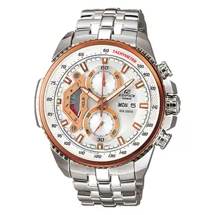 CASIO EDIFICE 復古運動風計時錶(EF-558D-7A)-白x51mm