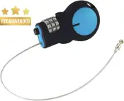 Cable Lock, 30in, Retractable Steel, TSA Approved, for Luggage/Travel, Blue