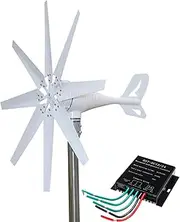 Horizontal 5000W 12V 24V 48V Wind Turbine Generator W/Controller Kit,3-Phase AC Permanent Magnet Generator Noiseless Suitable for Home, Farm And Outdoor,24v
