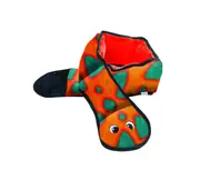 Invincibles Snake Dog Toy (Orange/Blue) - 6 Squeaker