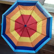 Aldi Gear 2023 Collection Multi-Color Rainbow Automatic Compact Umbrella NWT