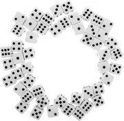 COSMEVIVI 50pcs Set White Six Sided Dice Set with Black Pips Rounded Edges for Board Games Parties DIY Activities Comfortable Grip and Elegant Design