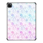 iPad Pro 12.9-inch (5th/6th gen) iPad Impact Case Boho abstract fuchsia pink teal watercolor gradient floral