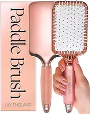 Lily England Paddle Brush Best for Detangling Straightening Hair and Blowdrying Rose Gold Hairbrush
