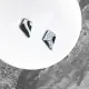Woops 木頭手作耳環顯微鏡下的愛情-隕石黑(銀色系)