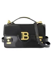 Balmain BBuzz 21 Small Patent Leather Handbag Women Black | Black Crossbody Bags