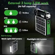 6000mAh Portable Solar Generator System Kit with Lithium Battery LED Lights USB Charger Solar Charging Panel for Outdoor Camping Home Use