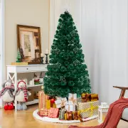 CostwayPre-Lit Artificial 1.5M 1.8M Optical Fiber Christmas Tree with Star String Lights-1.8M