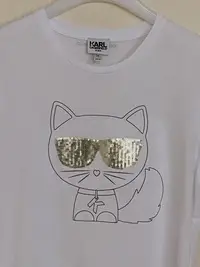 在飛比找Yahoo!奇摩拍賣優惠-全新 Karl Lagerfeld cat print T-