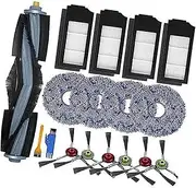 [Pizgear] 17 PCS Replacement Accessories, for Ecovacs Deebot X1 TURBO OMNI Robot Vacuum Cleaner Parts, 1 Main Brush, 6 Side Brush, 4 Hepa Filter, 4 Mop Cloth, 2 Cleaning Brush Vacuum Cleaner Replacement