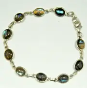 Natural Labradorite Gemstone Handmade Bracelet Jewelry New Year Gift