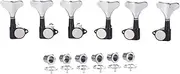 KAISH 6 String 3R3L 18:1 Sealed Bass Tuners Bass Guitar Tuning Keys Tuning Machine Heads for Ibanez/Yamaha Style Acoustic/Electric Bass Black with Chrome