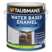 taubmans 4l white semi gloss water based enamel