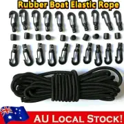 5m Elastic Bungee Cord Shock Cord Tethering Boat Kayak + 20 Rope Hook End Tool