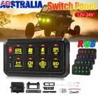 8 Gang Switch Panel LED Light Relay Circuit Control Box For Car Boat Marine 12V