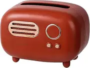 Tissue Box Radio Model Tissue Box Desktop Paper Holder Vintage Dispenser Storage Napkin Box Storage Box Decoration (Color : Red) Red (Color : Red)