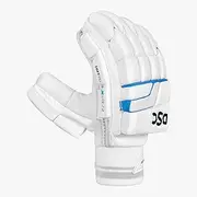 DSC Xlite 2.0 Cricket Batting Gloves | Color: White | Size: Mens Left Hand | Material: PU Leather Palm | Fibre Reinforced Protection | Airflow Gusset for Ventilation