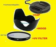 FLOWER HOOD+UV FILTER+LENS CAP To CAMERA NIKON COOLPIX P900 P950 Ultra-Violet
