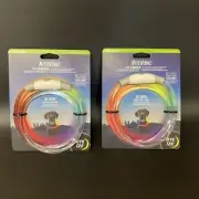 2 x Nite Ize Howl Rechargeable Disco Dog Collars Collar Led Safety Necklace