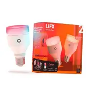 Color, A19 1100 lumens, Wi-Fi Smart LED Light Bulb, 2 Count (Pack of 1) Multi