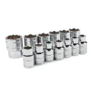 Short Hexagon Socket Set 13PCS 1/2" Drive Metric Sockets Crome Vanadium Steel