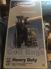 NEW Suncast Golf Organizer Holds 2 Bags + Equipment Baseball Softball Heavy Duty