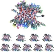 ALITOVE 500pcs WS2811 Individually Addressable RGB LED Pixels Light 12mm Round Diffused Digital Color Changing LED Module Light for LED Screen Outdoor Advertising Board Signs DC 12V IP68 Waterproof
