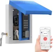Key Lock Box Wall Mount with Waterproof Cover, Smart Lockbox, OTP/APP Bluetooth/