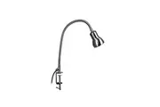 Scope Adjustable Goose-neck Clamp Table Lamp Brushed Chrome