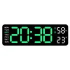 Modern Wall Clock Temperature Date Week Display Clock (Whiteshell Green Light) A