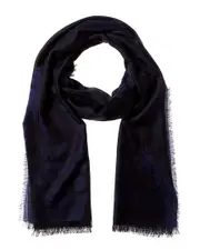 Ferragamo Gancini Silk & Cashmere-Blend Stole NoSize Blue