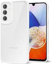 [LoeoeL] for Samsung Galaxy A14 5G Case Clear, Transparent Hybrid A14 5G Phone Case [Hard Plastic & Soft Silicone Bumper] Acrylic Non Yellowing Thin Slim Protective Cover for Women, White