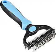 Pet Dematting Tool, 2 Sided Cat Dog Undercoat Rake Deshedding Brush for Removes Loose Knots, Mats and Tangled Hair
